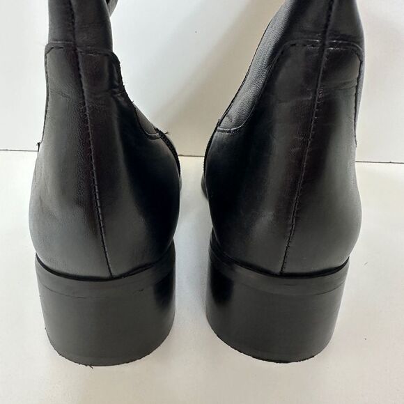 Etienne Aigner Chastity Leather Riding Boots Black Brown Size 7.5 - Picture 5 of 14